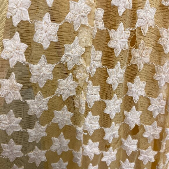 Vintage Yellow Embroidered Anarkali Dress With Beaded Details As Is - Picture 8 of 16